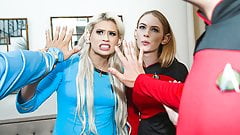 Cosplay Girls Have Costume Orgy With Nerdy Dads
