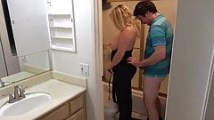 Stepson caught masturbating in the bathroom fucks stepmom